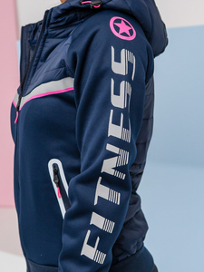 Hanorac cu glugă tranzițională pentru femei bleumarin Bolf KSW4012