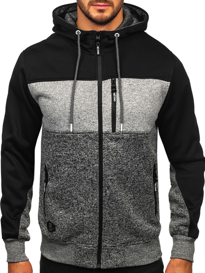 Hanorac-sacou gri pentru bărbați cu glugă Bolf TC1206