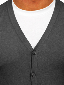 Cardigan cu fermoar gri-antracit Bolf MM6006