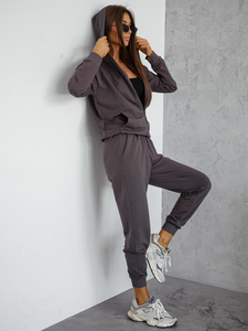 Cu glugă pentru femei din două piese Set trening Grafit Bolf 821110