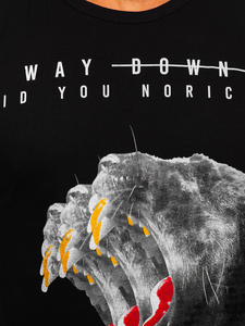 Maiou negru tank top cu imprimeu Bolf 14808