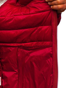 Geacă de iarnă bordo bărbați matlasată Bolf 1119