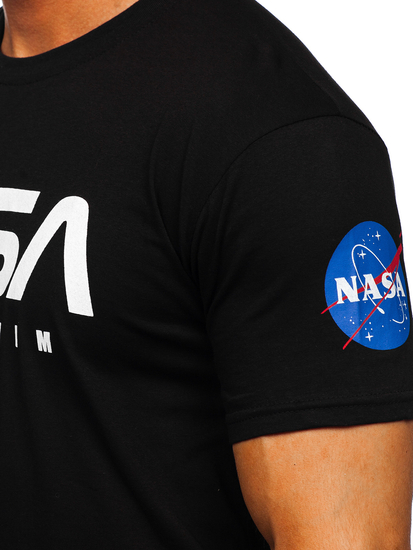 Tricou negru cu imprimeu Bolf 14401