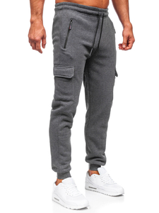 Pantaloni de trening cargo joggers gri-antracit Bolf JX6028