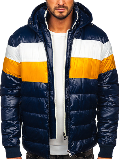 Geacă de iarnă bleumarin matlasată Bolf 6592