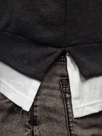 Bluză grafit bărbați cu imprimeu Bolf 181905