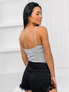 Maieu gri de dama cu dantela Bolf 17K550