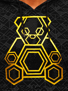 Hanorac negru cu zirconiu decorativ Bolf HM566