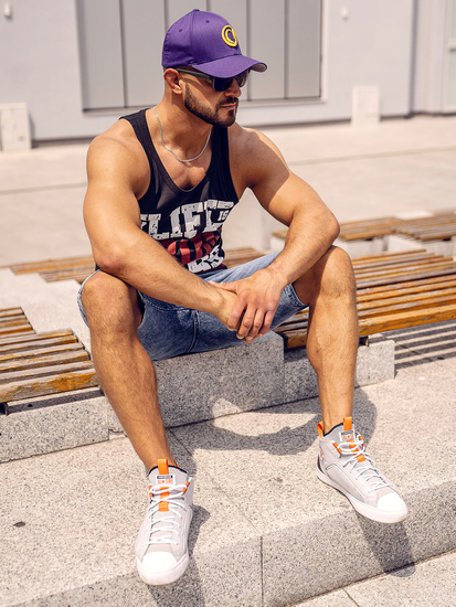 Maiou negru cu imprimeu Bolf 14832A