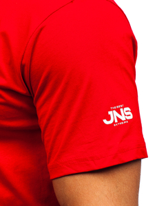 Tricou roșu din bumbac pentru bărbați cu imprimeu Bolf 14741