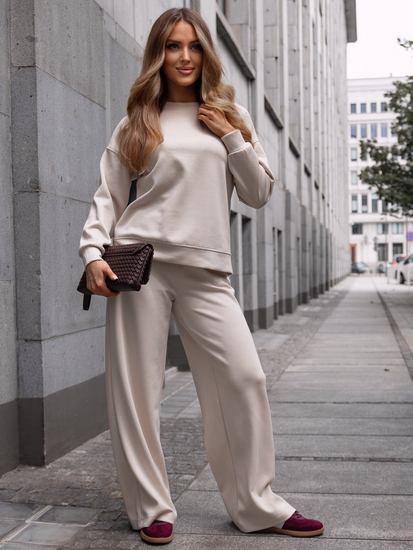 Trening cu fermoar pentru femei din două piese Unt Bej Bolf 821111