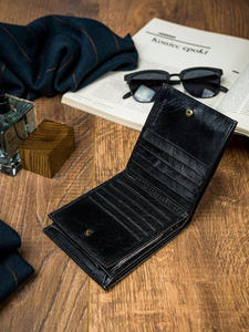 Portofel de piele bărbați negru 4587