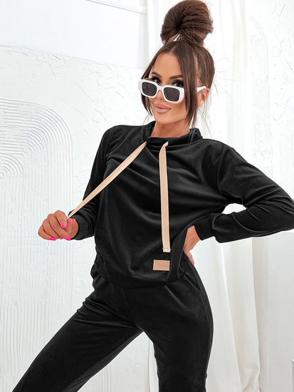 Compleu de trening catifea negru izolat termic dame Bolf 637