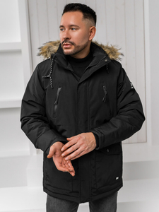 Jachetă parka Alaskan neagră pentru bărbați Bolf WX032A1