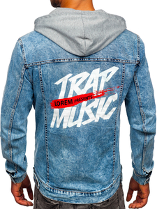 Geacă de blugi bleumarin cu glugă Bolf HY958