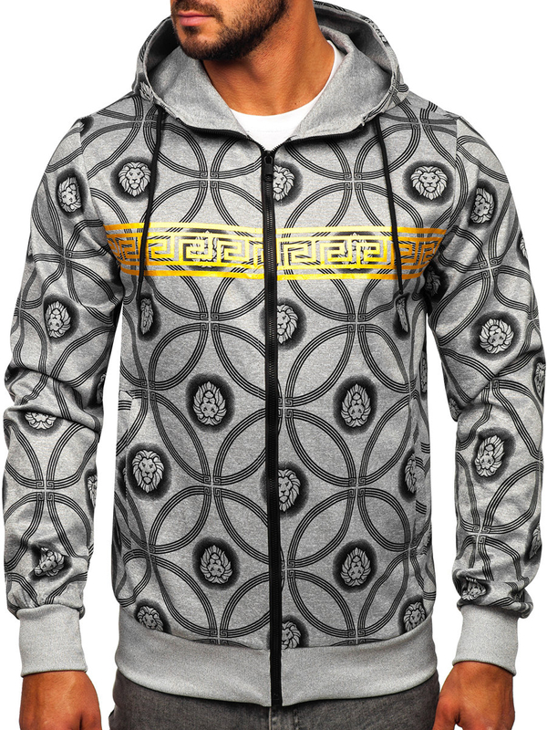 Hanorac gri cu fermoar Bolf 27B8123