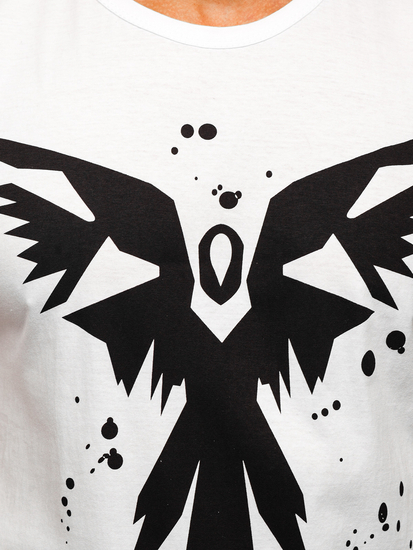 Maiou alb tank top cu imprimeu Bolf 14804