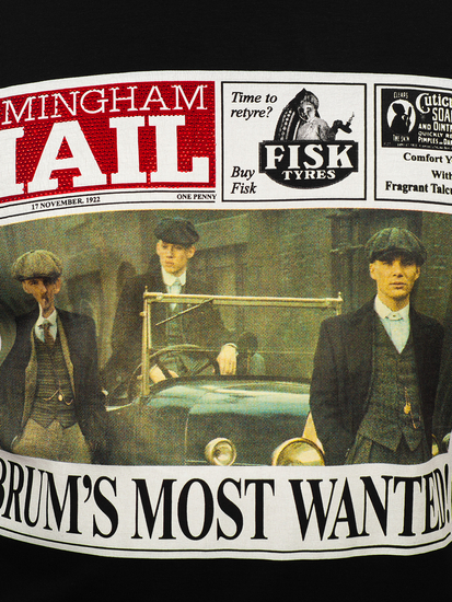 Tricou negru cu aplicații Bolf 2826