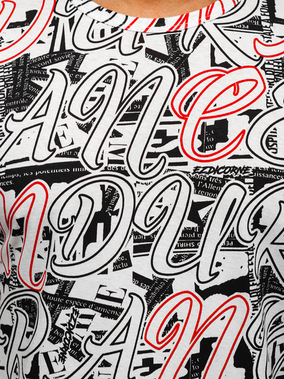 Tricou alb cu imprimeu Bolf 14906