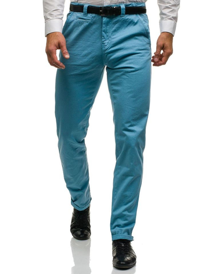 Pantaloni pentru bărbat slim fit albastru-deschis Bolf 6188