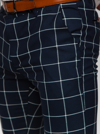 Pantaloni chino din țesătură în carouri pentru bărbați Bolf 0050