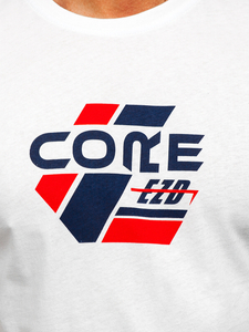 Tricou din bumbac cu imprimeu alb Bolf 14782