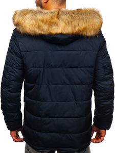 Geacă de iarnă parka alaska bleumarin Bolf JK361