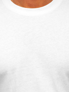 Tricou bărbătesc alb din bumbac fără imprimeu Bolf 14291