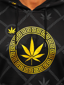 Hanorac negru cu imprimeu Bolf HM630