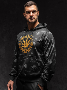 Hanorac cu imprimeu negru Bolf HM628A1