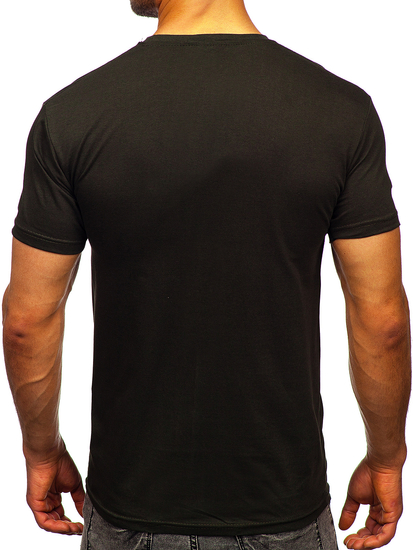 Tricou simplu kaki din bumbac pentru bărbați Bolf 192397