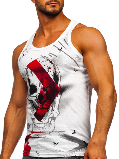 Maiou alb cu imprimeu Bolf 14847