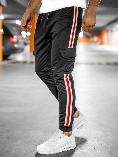 Joggeri negri, pantaloni cargo, pantaloni pentru bărbați, Bolf YLB88018A