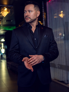 Jacheta casual neagră pentru bărbați Bolf 026A