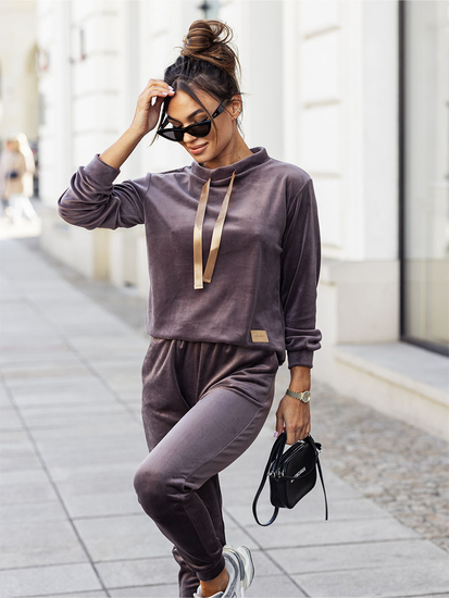 Compleu de trening velur grafit dame Bolf 637