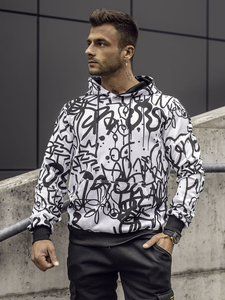 Hanorac cu imprimeu negru-alb 8B1151