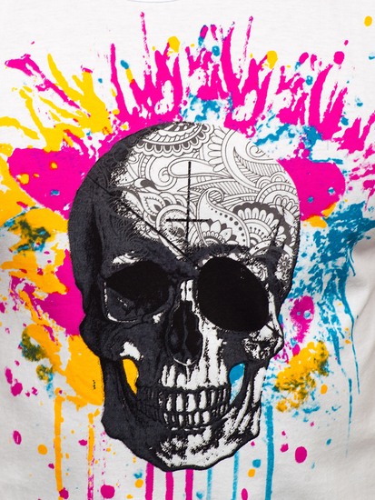 Maiou alb cu imprimeu Bolf 14805