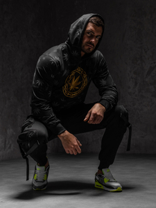 Hanorac cu imprimeu negru Bolf HM628A1