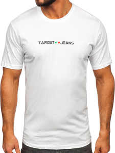 Tricou din bumbac alb cu imprimeu Bolf 14761