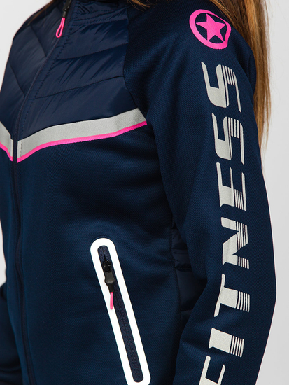 Hanorac/jachetă bleumarin cu glugă pentru femei Bolf KSW4009A1