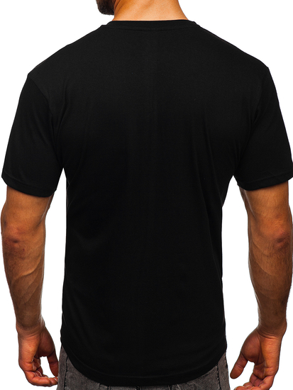 Tricou negru bărbătesc cu imprimeu Bolf 2098