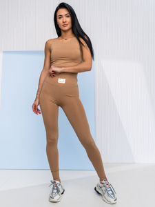 Compleu de trening sport bej dame Fashion Bolf 022