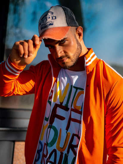 Tricou alb imprimat pentru bărbați Bolf 1181