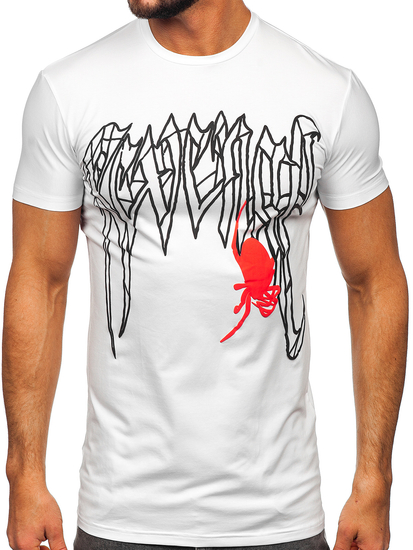 Tricou alb cu imprimeu Bolf MT3026