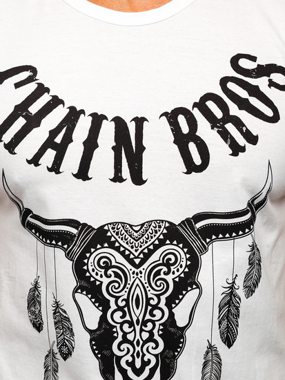 Maiou alb tank top cu imprimeu Bolf 14809