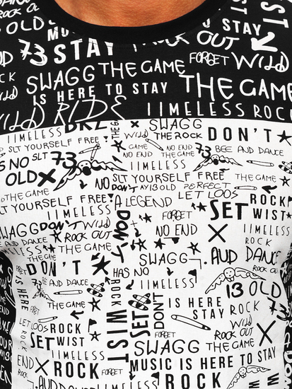 Bluză cu imprimeu neagră Bolf 1213