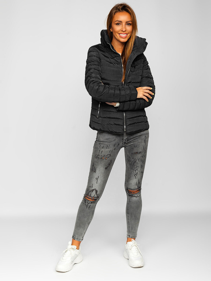 Geacă neagră de iarnă dame Bolf 23063