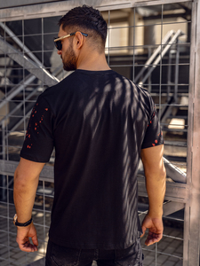 Tricou negru cu imprimeu Bolf 300A