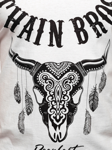 Maiou alb tank top cu imprimeu Bolf 14848