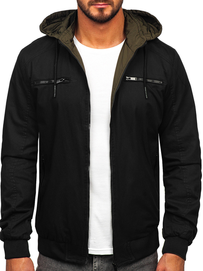 Geacă din bumbac neagră Bolf 84M3010